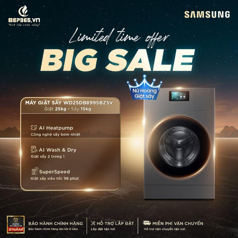 Máy Giặt Sấy Samsung Inverter Giặt 25 Kg - Sấy 15 kg WD25DB8995BZSV 3 Máy Giặt Sấy Samsung Inverter Giặt 25 Kg - Sấy 15 kg WD25DB8995BZSV