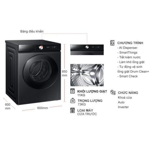 Máy Giặt Samsung Inverter 11 Kg WW11CB944DGBSV cửa trước 11 kich thuoc may giat samsung inverter 11 kg ww11cb944dgbsv cua truoc