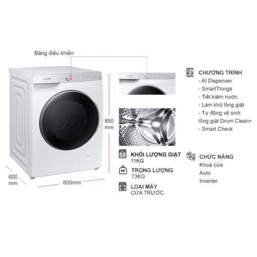 Máy Giặt Samsung Inverter 11 Kg WW11CGP44DSHSV cửa trước 11 kich thuoc may giat samsung inverter 11 kg ww11cgp44dshsv cua truoc