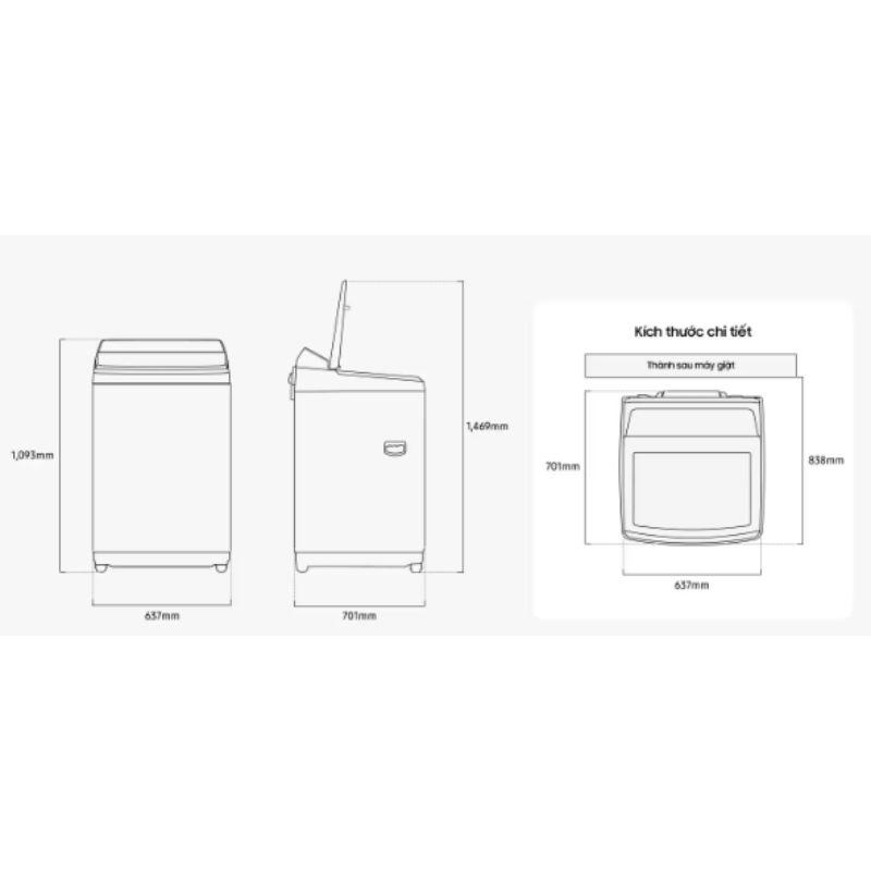 Máy giặt Samsung Inverter 21 kg WA80F21B9BSV 6 Máy giặt Samsung Inverter 21 kg WA80F21B9BSV - Ảnh 4