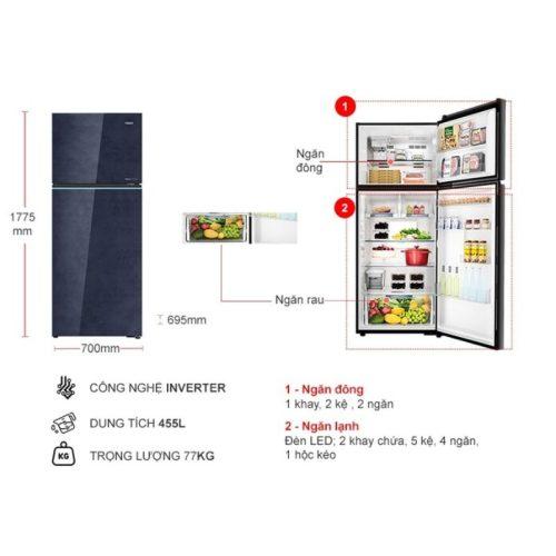kich thuoc tu lanh 2 canh inverter 455 lit aqua aqr ta518faglu1