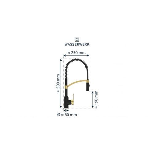 kich thuoc voi rua bat wasserwerk wk 3 black matt gold with spiral spring 700558