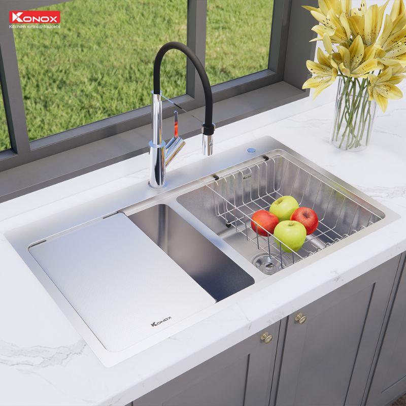 Chậu rửa bát Konox chống xước Workstation Sink – Topmount Sink KN8651TD Dekor 4 Chậu rửa bát Konox chống xước Workstation Sink – Topmount Sink KN8651TD Dekor - Ảnh 2