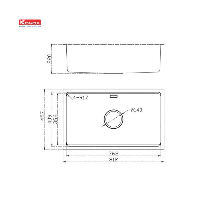 Chậu rửa bát Konox Workstation Sink KN8146SU Dekor 6 Chậu rửa bát Konox Workstation Sink KN8146SU Dekor - Ảnh 4