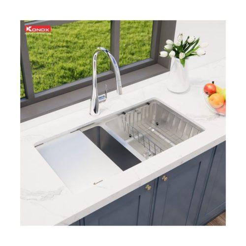 chau rua bat konox workstation sink kn8646du dekor 3