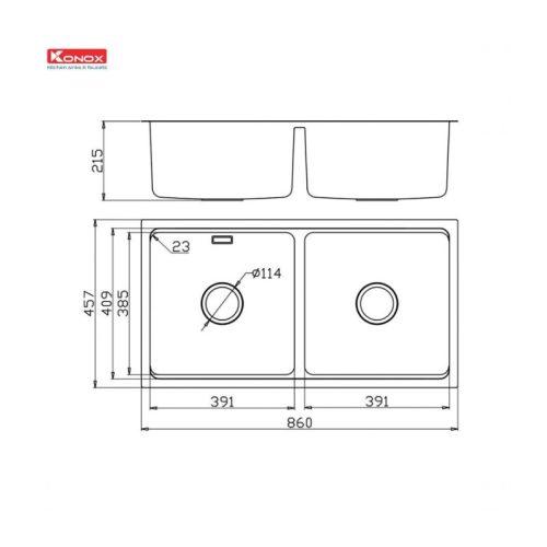 chau rua bat konox workstation sink kn8646du dekor 4