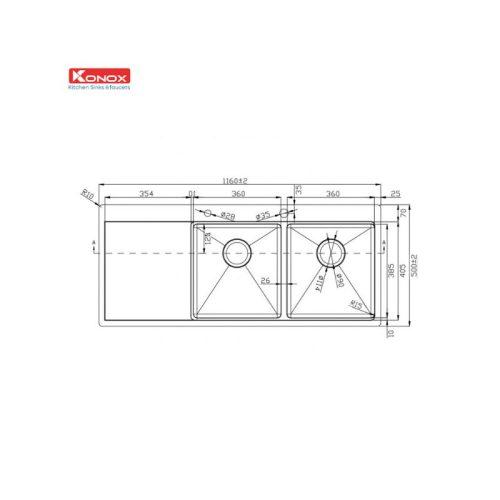 chau rua bat workstation topmount sink kn11650td ban trai 3