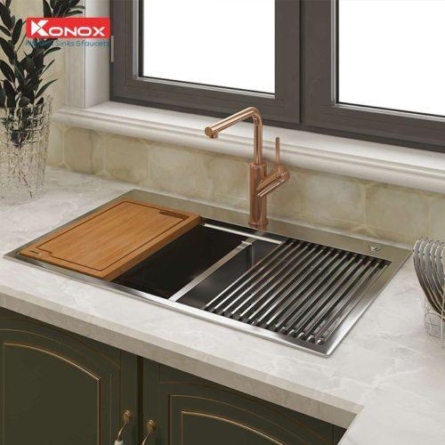 Chậu rửa bát Konox Workstation Sink – Topmount Sink KN8850TD 6 chi tiet chau rua bat konox workstation sink topmount sink kn8850td