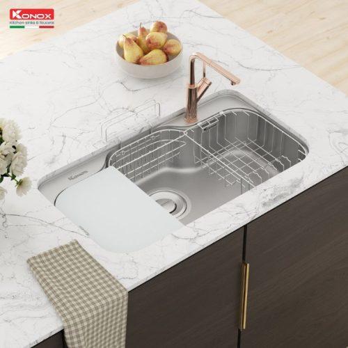 hinh anh 1 chau rua bat inox 1 ho konox tari 9051sr