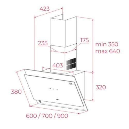 Máy hút mùi áp tường Teka DVT 98660 TOS VG 11 kich thuoc may hut mui ap tuong teka dvt 98660 tos vg