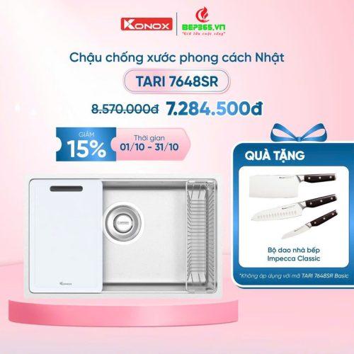 Chậu rửa bát inox 1 hố Konox TARI 7648SR