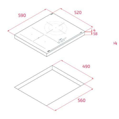 Bếp từ 3 vùng nấu Teka IBF 63210 SCG BK 112520055 5 kich thuoc bep tu 3 vung nau teka ibf 63210 scg bk 112520055