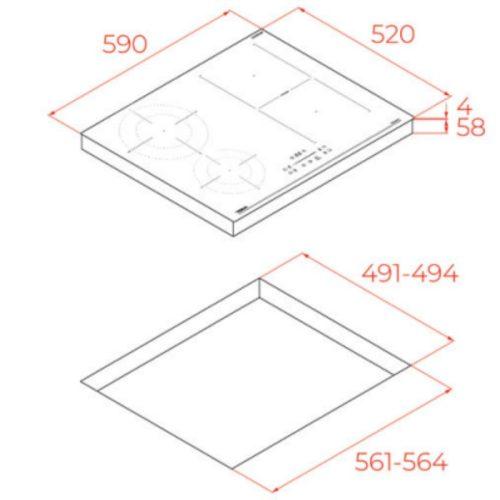 Bếp từ 4 vùng nấu Teka IBF 64210 SCG BK 112520056 5 kich thuoc bep tu 4 vung nau teka ibf 64210 scg bk 112520056