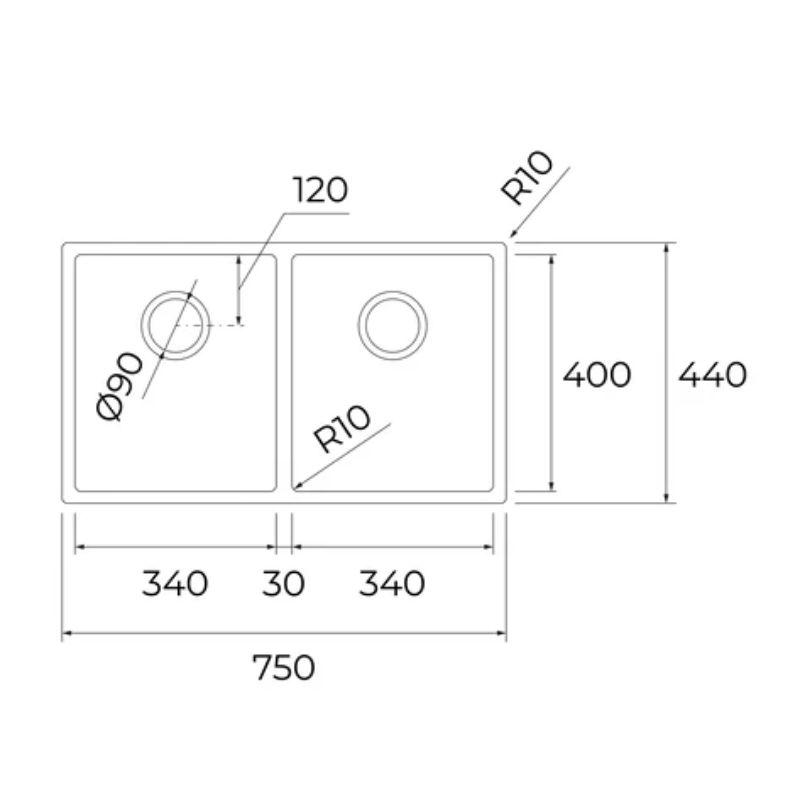 Chậu rửa bát Teka BX R10 2B 750 BW 115040033 5 Chậu rửa bát Teka BX R10 2B 750 BW 115040033 - Ảnh 3