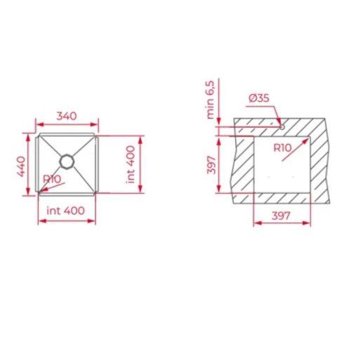 Chậu rửa chén Teka Bex Linea 40.40 115010015 6 kich thuoc chau rua chen teka bex linea 40 40 115010015