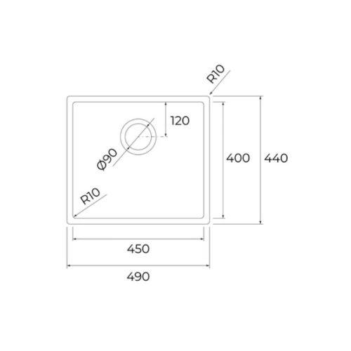 Chậu rửa chén Teka BX R10 45.40 115010039 8 kich thuoc chau rua chen teka bx r10 45 40 115010039