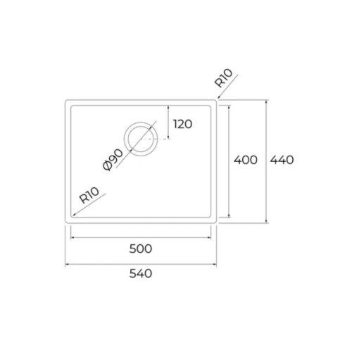 Chậu rửa chén Teka BX R10 50.40 115010040 8 kich thuoc chau rua chen teka bx r10 50 40 115010040