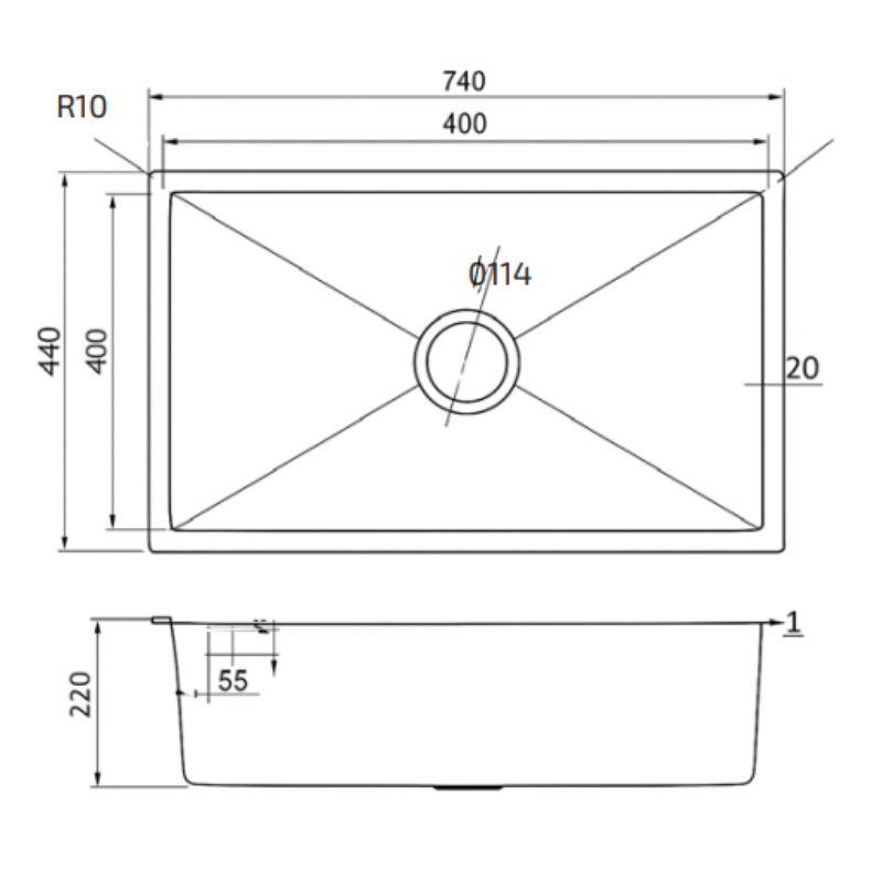 Chậu rửa Teka BEX LINEA 70.40 1B (R10) 185010001 5 Chậu rửa Teka BEX LINEA 70.40 1B (R10) 185010001 - Ảnh 3