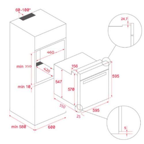 Lò nướng đối lưu Teka HCB 6165 SS 111020098 5 kich thuoc lo nuong doi luu teka hcb 6165 ss 111020098