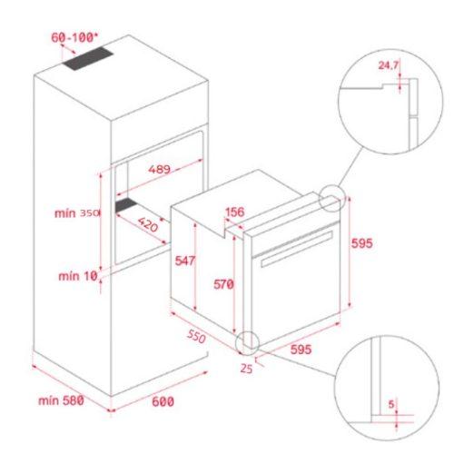 Lò nướng đối lưu Teka HCB 6370 SS 111020100 5 kich thuoc lo nuong doi luu teka hcb 6370 ss 111020100