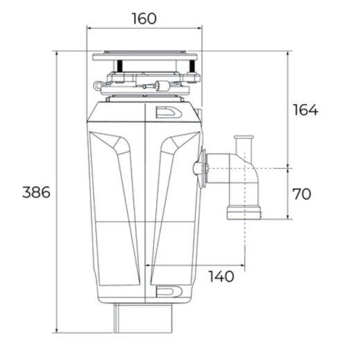 Máy huỷ thực phẩm thừa Teka TRS 720 8 kich thuoc may huy thuc pham thua teka trs 720