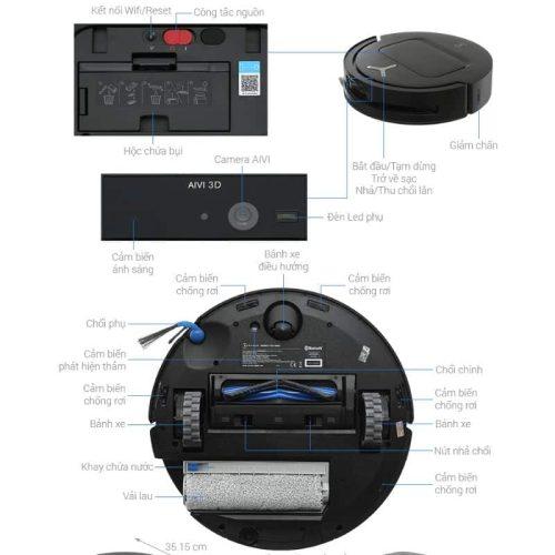 cau tao robot hut bui lau nha ecovacs deebot t80 omni den