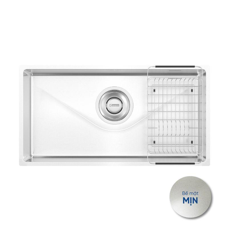 Chậu rửa bát inox 1 hố Konox TARI 870SM 3 Chậu rửa bát inox 1 hố Konox TARI 870SM