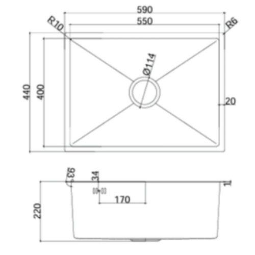 Chậu rửa bát Teka BEX LINEA 55.40 115010020 7 kich thuoc chau rua bat teka bex linea 55 40 115010020