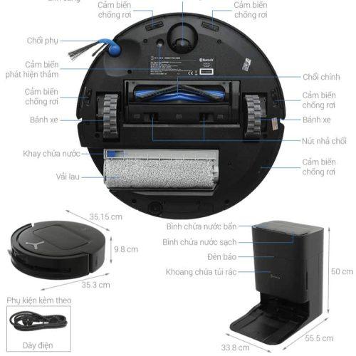 kich thuoc robot hut bui lau nha ecovacs deebot t80 omni den