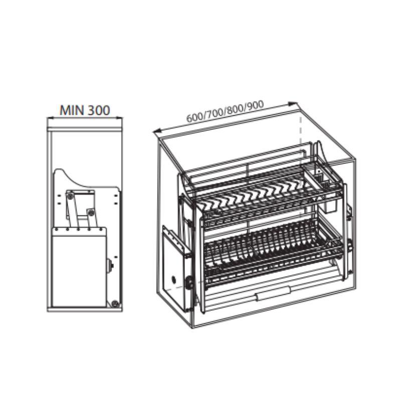 Giá bát đĩa nâng hạ nan dẹt GrandX XL.90S2 5 Giá bát đĩa nâng hạ nan dẹt GrandX XL.90S2 - Ảnh 3