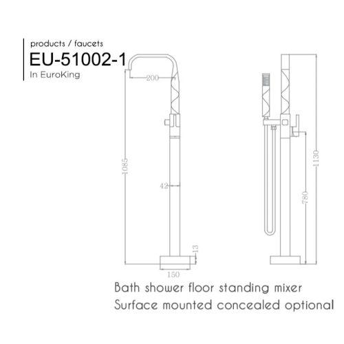 Vòi sen tắm gắn bồn EuroKing EU-51002-1 4 kich thuoc voi sen tam gan bon euroking eu 51002 1