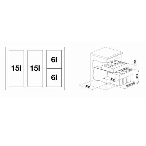 size thung rac am tu blanco select 604 organ 4 ngan 520783