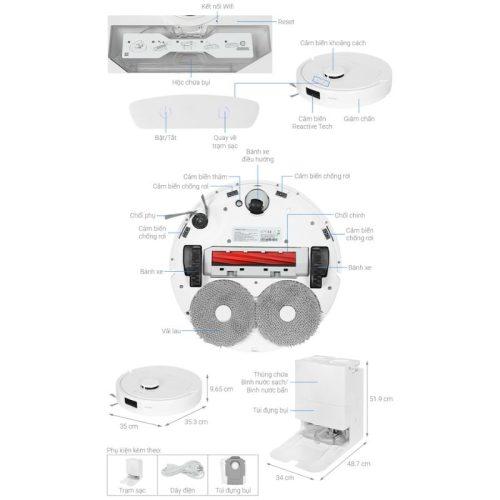 size robot hut bui lau nha roborock qr 798 trang