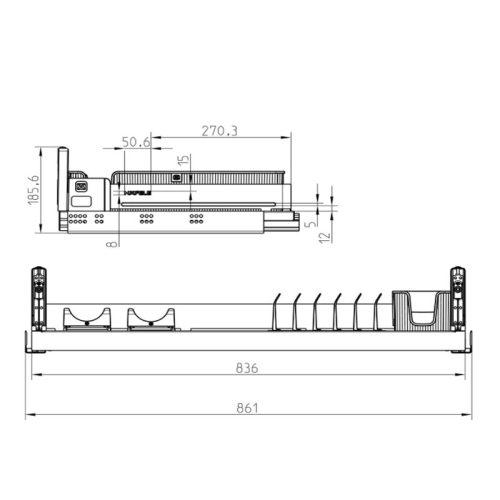 Rổ đựng bát đĩa Hafele 545.14.309 9 Size rổ đựng bát đĩa Hafele 545.14.309