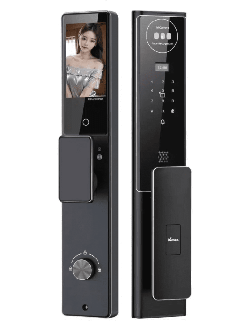 Khóa Thông Minh Nhận Diện Khuôn Mặt Face ID_3D Màu Đen Demax EL915 PRO CNC APP REMOTE