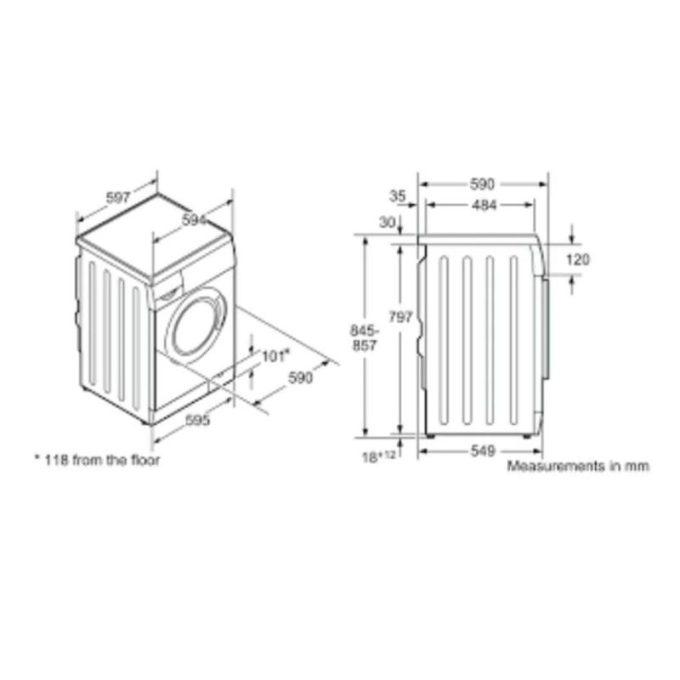 Kích thước của Máy giặt Bosch WAE18161SG