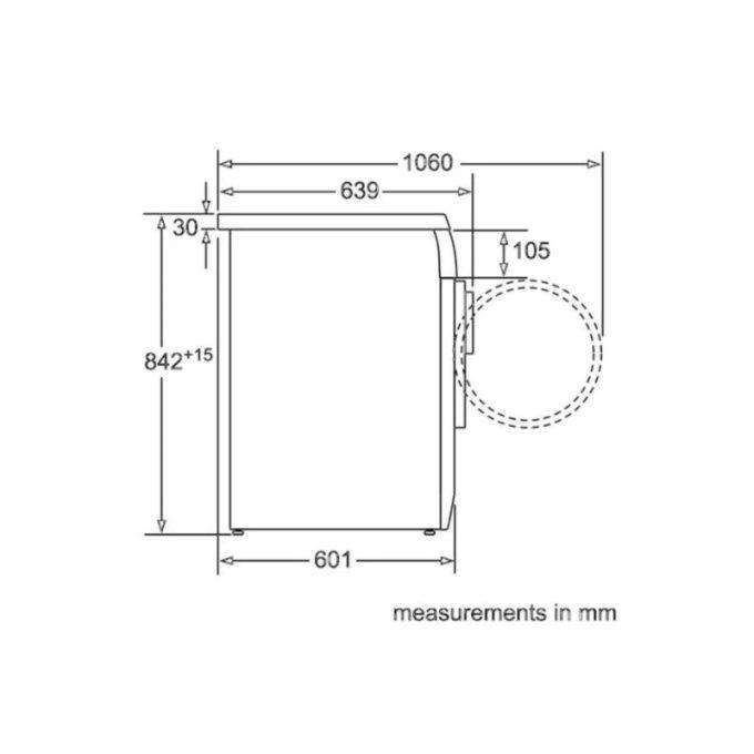 Kích thước của Máy sấy Bosch WTS86516SG
