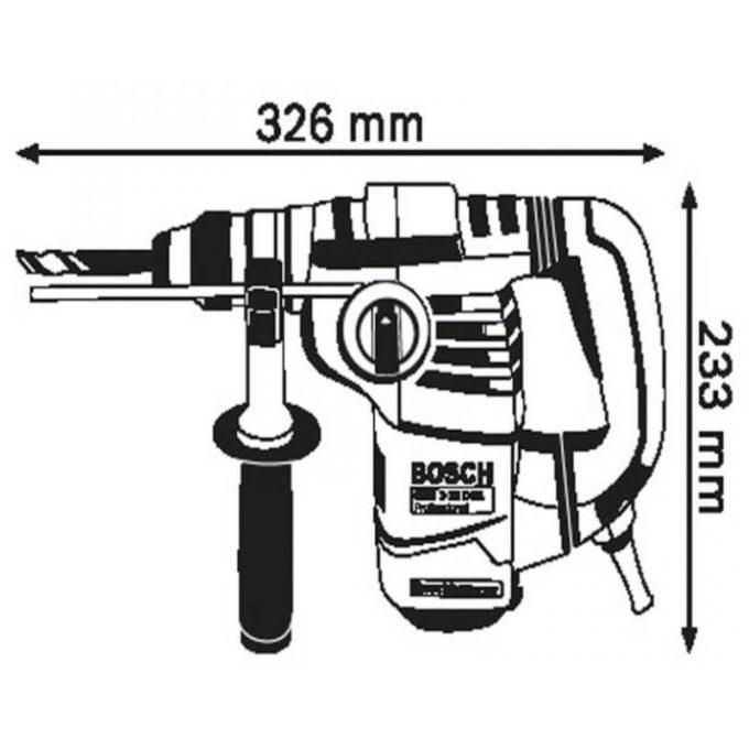 Kích thước máy khoan búa bê tông Bosch GBH 3-28 DRE Professional