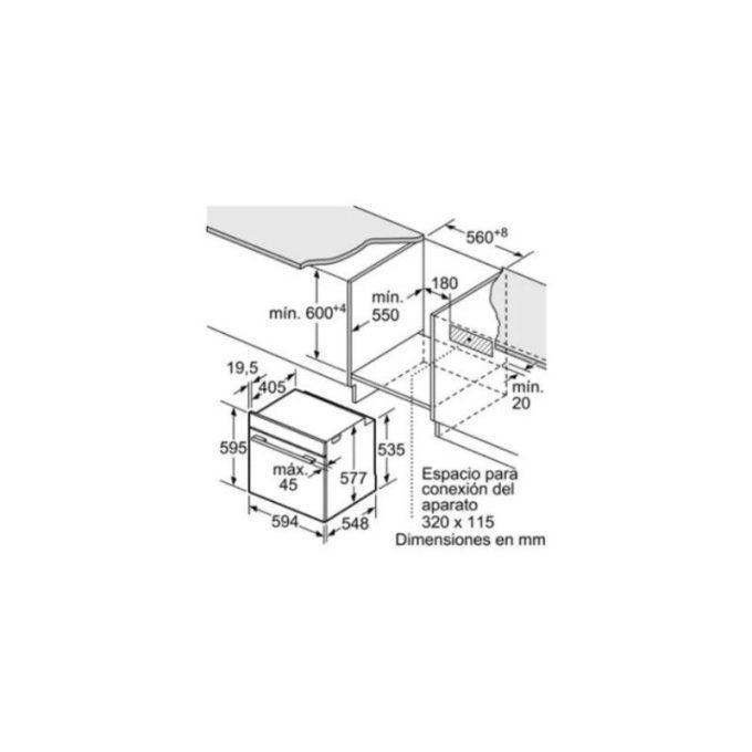 Kích thước của Lò nướng Bosch HRG635BS1
