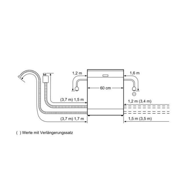 Kích thước lắp đặt máy rửa chén bát Bosch SMS46GW04E