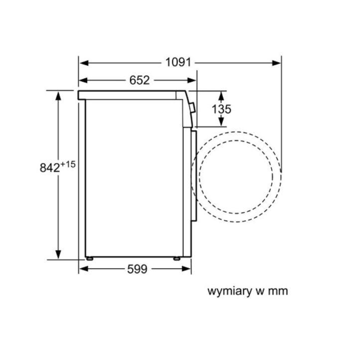 Kích thước máy sấy quần áo Bosch WTN86200PL