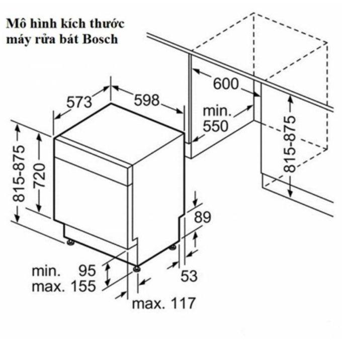 Kích thước máy rửa bát Bosch SMS25AW00E