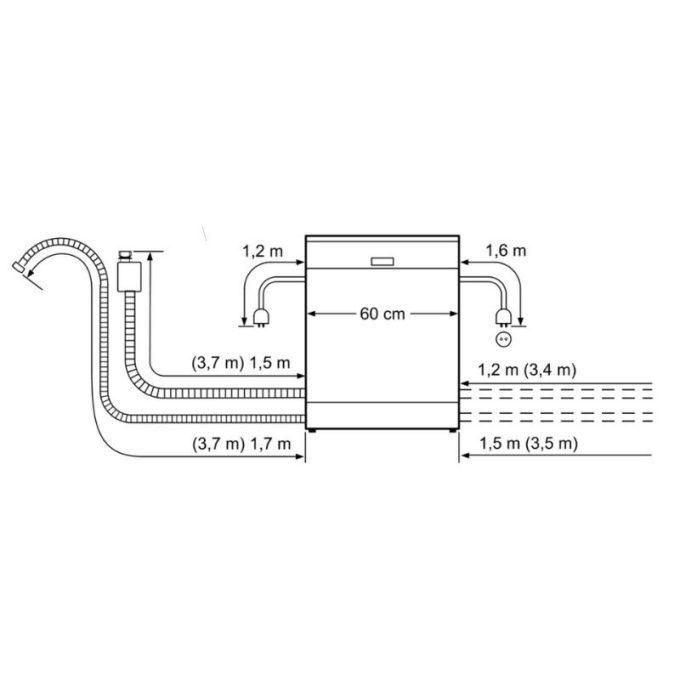 Kích thước máy rửa bát độc lập Bosch SMS46MI08E