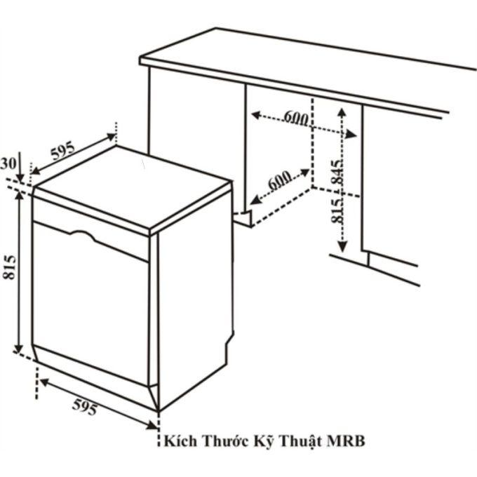 Kích thước máy rửa bát độc lập Bosch SMS68II07E