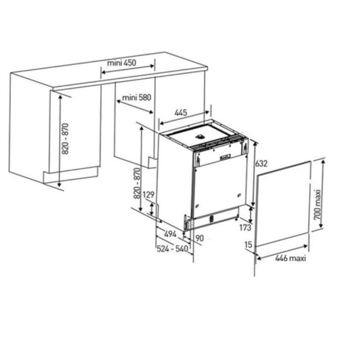 Kích thước máy rửa bát độc lập Bosch SPS46MI01E