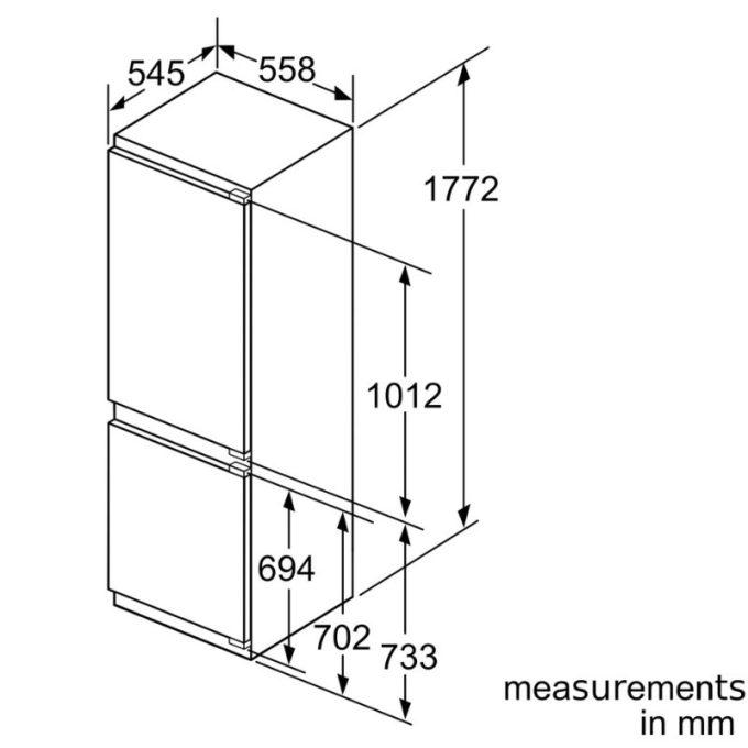 Kích thước tủ lạnh Bosch KIN86AF30O