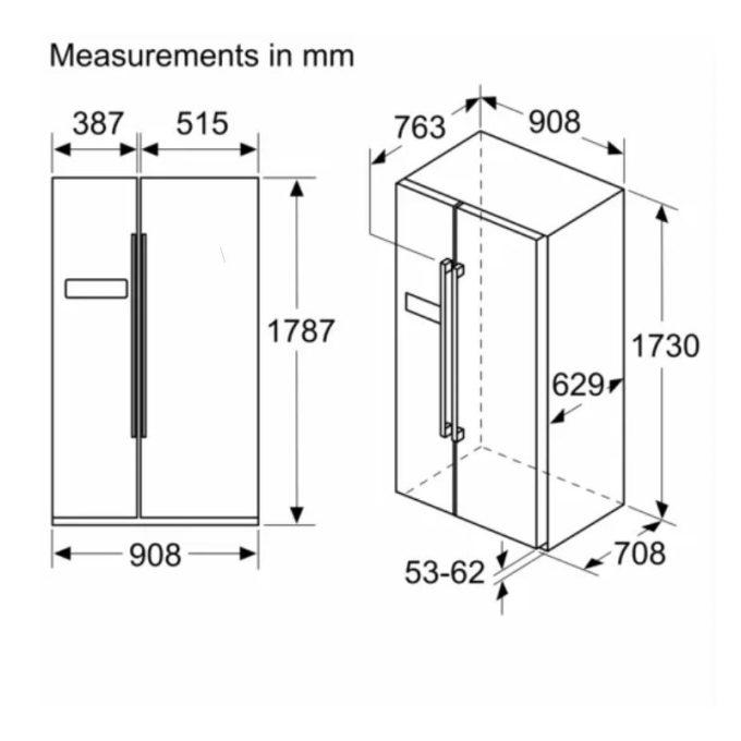 Kích thước tủ lạnh Bosch KAN93VIFPG