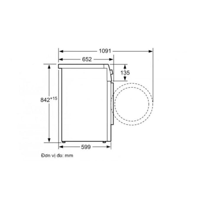 Kích thước Máy sấy quần áo Bosch WTB86201SG