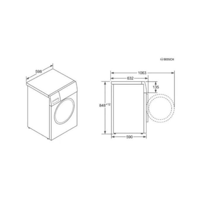 Kích thước của Máy giặt Bosch WAW32640EU I-DOS