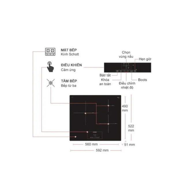 thông số kỹ thuật của Bếp từ Bosch PUJ611BB5E